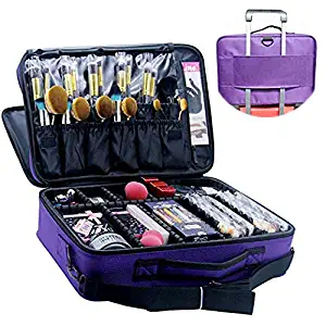 MONSTINA Makeup Train Cases Professional Travel Makeup Bag Cosmetic Cases Organizer Portable Storage Bag for Cosmetics Makeup Brushes Toiletry Travel Accessories