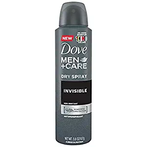 Dove Men+Care No White Marks Antiperspirant Dry Spray, Invisible, 3.8 oz (Pack of 2)