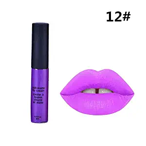 12Colors Makeup Waterproof Matte Velvet Liquid Lipstick Long Lasting Lip Gloss Cosmetics Blue Purple Black Colors 12