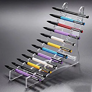 TOMUM 12 Layers Clear Acrylic Display Stand for Pen/Eyebrow Pencil/Makeup Brush/Nail Brush/E-Cigarette