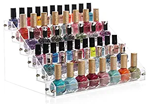 Sooyee Acrylic 6 Layer Nail Polish Rack Tabletop Display Stand on the Table or Desk Holds Up 72 Bottles,Clear 6 Tier Essential Oils Holder 12.2x9.5x6.9 Inches,Pack of 1