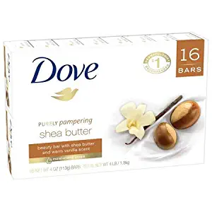 Dove Shea Butter Bar Soap, 3.5 oz Each, 16 Bars