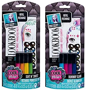 Cool Maker Airbrush Hair and Makeup Refill 2 Pack - Soft ‘N Sweet Set & Runway Glam Set