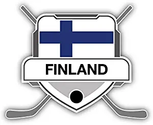 MAGNET Finland Flag Hockey Crest Vinyl Magnet Bumper Refrigerator Sticker Magnet Flexible Reuseable Magnetic Vinyl 5"