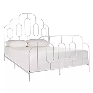 Hulaloveshop Unique Vintage Classic Metal Retro Panel Bed Loft White Color 2 Size Full, Queen Size (Full Size Overall 59'' H x 55.875'' W x 77.25'' L)