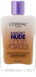 L'oreal Paris Magic Nude Liquid Powder Bare Skin Perfecting Makeup SPF 18, Sun Beige, 0.91 Ounces