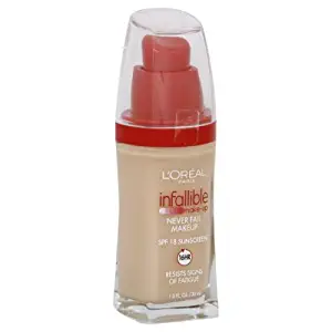 L'Oreal Infallible Advanced Never Fail Makeup, Nude Beige [605], 1 oz (Pack of 2)