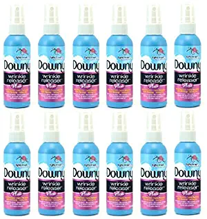Downy Wrinkle Release Spray Plus, Travel Size Bottle for Cruise Accessories, Steamer for Clothes Accessory, Fabric Refresher and Ironing Aid, Light Fresh Scent, 3 Fluid Ounce (Pack of 12)