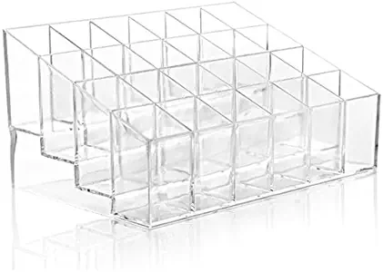 32gagwwc Clear Lipsticks Holder Display Stand Cosmetic Organizer Makeup Case with 24 Separate compartments - 1Pcs