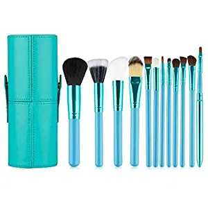 KOLIGHT Set of 12pcs Professional Makeup Brush Sets Cosmetic Makeup Tool Kits with Cup Leather Holder Case