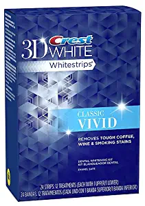 Crest 3D White Whitestrips Teeth Whitening Kit, Classic Vivid 12 ea