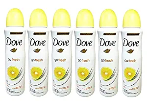 Dove Anti-Perspirant Deodorant Spray, Grapefruit & lemongrass, Dry 48 Hour Protection 150 Ml (Pack of 6)