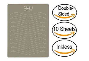 PMU Premium Microblading Practice Skin Double-Sided | Professional Realistic Hairstroke Tattoo Latex | Special Eyebrow Designs For Cosmetic Tattooing (White - 10)