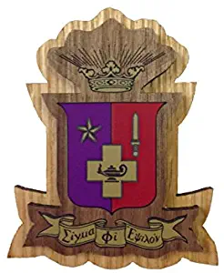Sigma Phi Epsilon Fraternity Wood Crest Made of Wood for Paddle Mascot Board sig ep (3.5 Inches Tall Double Raised)
