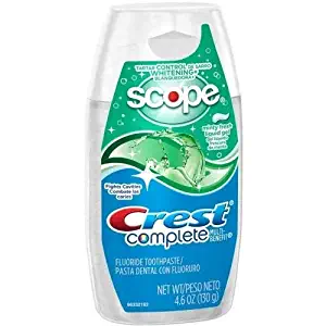 Crest Complete Whitening Plus Scope Minty Fresh Liquid Gel Toothpaste, 4.6 Ounce - 24 per case.