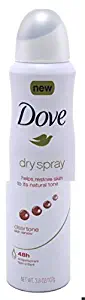 Dove Deodorant 3.8 Ounce Dry Spray Cleartone Anti-Perspirant (113ml) (6 Pack)