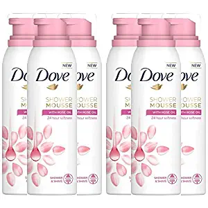 6 Pack Dove Shower Mousse with Rose Oil, 200ml