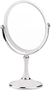 HJJ Double-Sided Makeup Mirror 6 Inch / 7 Inch / 8 Inch 3X Zoom Can Rotate 360 ​​Degree HD Vanity Mirror White & White Pink, White, 8In