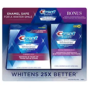 Crest 3D White Whitestrips Glamorous White, 14 ct. with Bonus Crest 3D White Whitestrips Monthly Whitening Boost, 6 ct. ( Pack of 2) AS