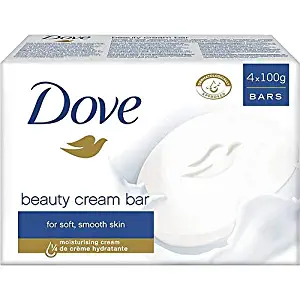 Dove Bar Soap, Beauty Cream Moisturising Bar for Soft Smooth Skin, Original White - 4 Bars x 100g / 3.52 Oz - Made in Germany