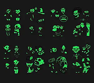 Premium Glow in the Dark Tattoos Glowing Temporary Tattoo Halloween for Kids Women Man Children 8 Sheets