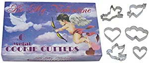 R&M International 1861 Vintage Inspired Be My Valentine Cookie Cutters in Gift Box, Cupid, 4 Hearts, Dove, 6-Piece Set