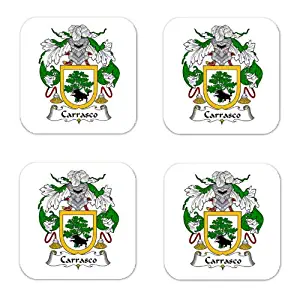 Carrasco Family Crest Square Coasters Coat of Arms Coasters - Set of 4