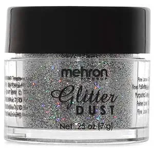 Mehron Makeup GlitterDust (.25 oz) (Holographic Silver)