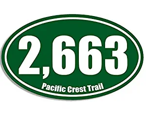 GHaynes Distributing Oval 2,663 Pacific Crest Trail Miles Sticker Decal (hiking hike pct 2663 hiker) 3 x 5 inch