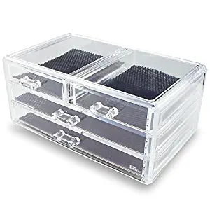 Ikee Design Jewelry & Cosmetic Storage Display Box 9 3/8" x 5 3/8" x 4 3/8" H