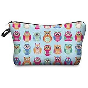 Leah's Fashion Cute Super funny women cosmetic bag Multifuncition cosmetic bag & makeup tools Holder &Pencil case (AZTEC OWL)