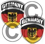 Yellow Dog 2-3" Germany Eagle Crest Shield - D Flag Sticker