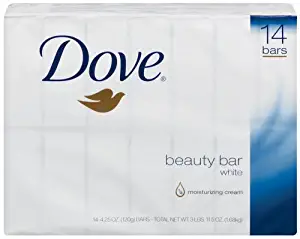 Dove Beauty Bar, White, 14 Count (4.25 Ounce Each) (Pack of 2)