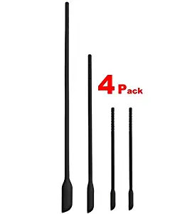 HauBee 4 Pack - Get Every Last Drop - Silicone Spatula - Especially for Super Slight Makeup Bottle Opening Kitchen Mustard Ketchup Jar Hand Body Lotion Foundation Lipgloss Nail Polish Tools Set Black