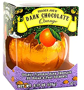 Trader Joe's Seasonal All Natural Dark Chocolate Orange with 20 Break-apart Segments / No Artificial Colors or Flavors / No Preservatives