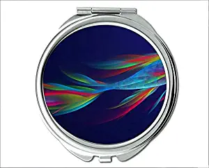Mirror,Compact Mirror,beta fish theme of Pocket Mirror,portable mirror 1 X 2X Magnifying