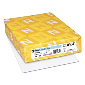 Classic Crest Stationery Writing Paper, 24-lb., 8-1/2 x 11, Whitestone, 500/Ream, Sold as 1 Ream, 500 per Ream