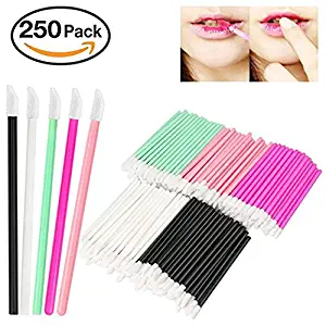 Disposable Lip Brushes, ESARORA 250 PCS Disposable Lipstick Applicators Lipstick Gloss Wands