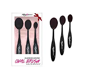 Beautia Oval Makeup Brush Set, Foundation, Concealer. Contouring Makeup Tools (3pcs Set 59110)