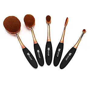 3-5 Days Delivery Neverland Beauty 5Pcs Beauty Toothbrush Shape Makeup Cream Foundation Powder Lip Eyeshadow Brushes Set Rose Gold & Black