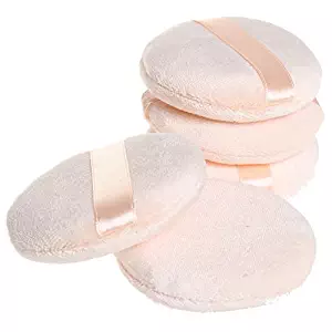 Pengxiaomei 5 piece Powder Puff, 2.95 Inch Round Soft Sponge Powder Puffs Cosmetic Makeup Powder Puffs (Random Color)