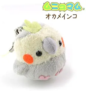 Soft and Downy Mini Bird Stuffed Toy Cell Phone Strap (Cockatiel / Grey)