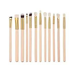 12 Pieces Makeup Brush Set Professional Face Eye Shadow Eyeliner Foundation Blush Lip Makeup Brushes Powder Liquid Cream Cosmetics Blending Brush Tool (pink)