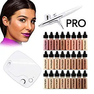Aeroblend Airbrush Makeup PRO Starter Kit - Professional Cosmetic Airbrush Makeup System - 24 Color