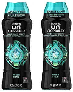 Downy Lcenqt Unstoppables In-Wash Scent Booster Beads, Fresh Scent, 26.5 oz (2 Pack)