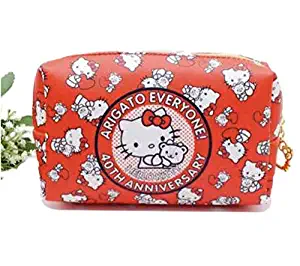 Hello Kitty Makeup Bag, Cosmetic Bag for Travel, Brushes, and Accessories, Great for Holiday and Christmas Gifts (Round)