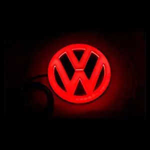 Jianzhucail 4D Cold Light LED Badge Emblem Logo Light for vw Volkswagen LED Emblem Light(Red)