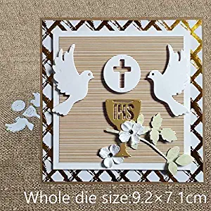 New Design Craft Peace Dove IHS Cup Cross Metal Cutting Dies Stencil for DIY Scrapbooking Album Decorative Embossing Paper Card Making Christmas Crafts Supplies, 1 Set