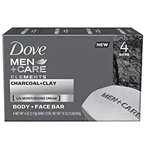 Dove Men+Care Elements Body and Face Bar Charcoal + Clay 4 oz, 4 Bar