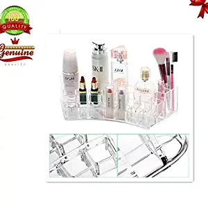 EYX Formula Curved Clear Lipstick Display Case with More than 16 Compartments,Makeup Box for Makeup brush